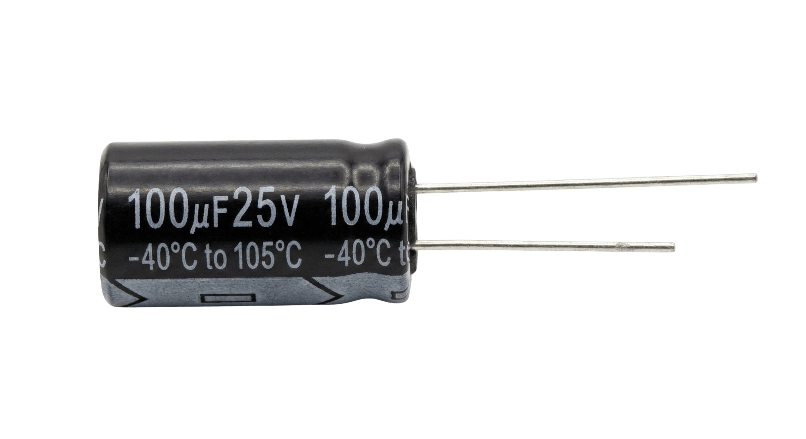 Condensateur électrolytique 100µF 25V -40°C à +105°C pour alimentations - TogoMicroFarad Togo